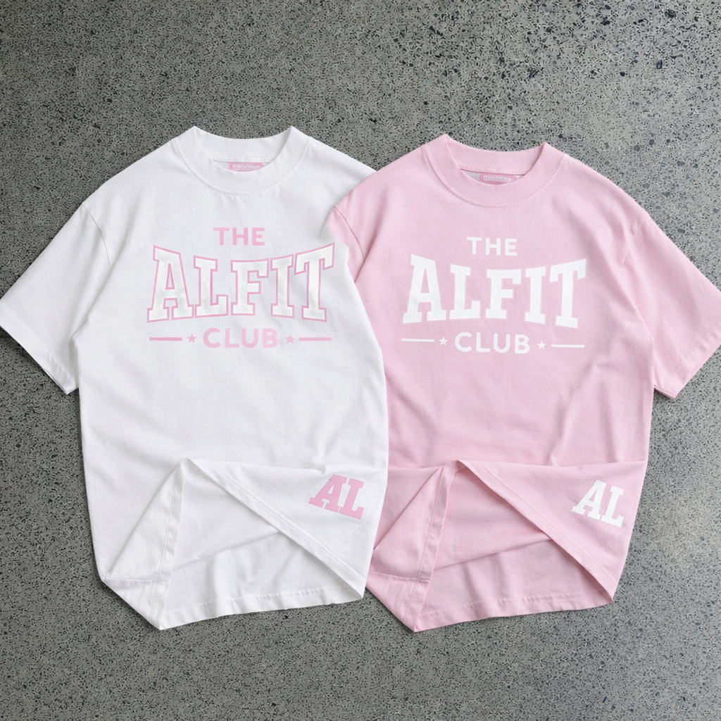 Signature Oversized Tee - Pink/White