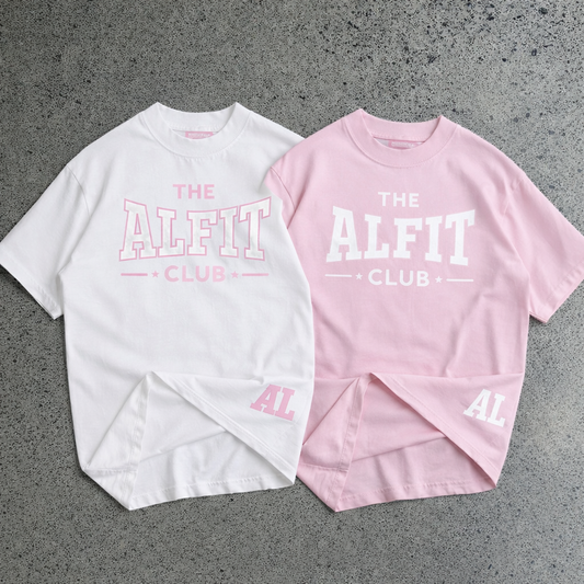 Signature Oversized Tee - Pink/White